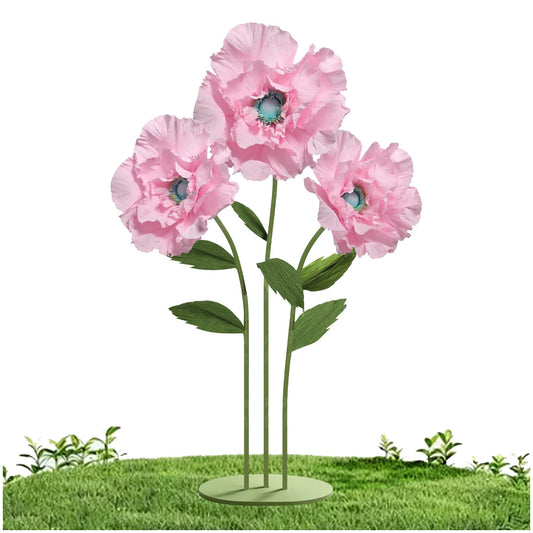 Poppy Paper Flowers (Pink)