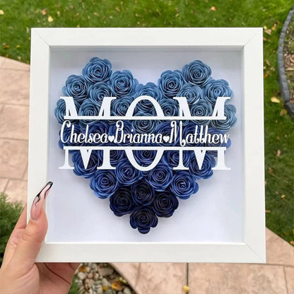 Mverse Fourth of July Decorations Wreath, Fake Blue Roses, Mini Paper Flower Crafts DIY Gift Decorations for Custom Shadow Box Frame, Graduation Cap, Cake Topper (18 Pieces, Dark Blue)