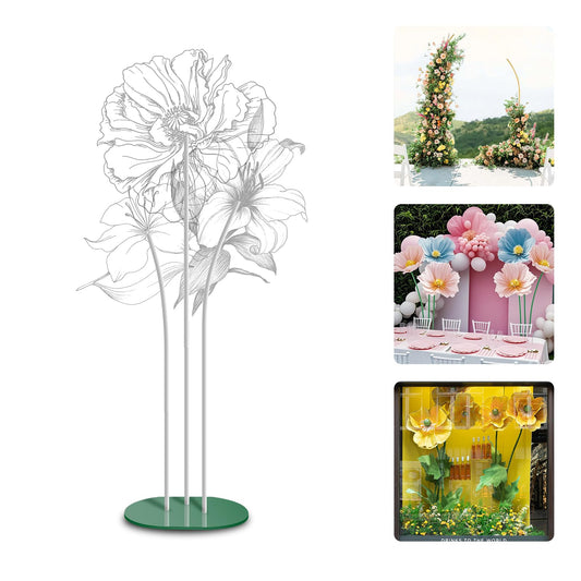 Giant Flower Stand Base and Stem(1 Set, 16.5 Inch)
