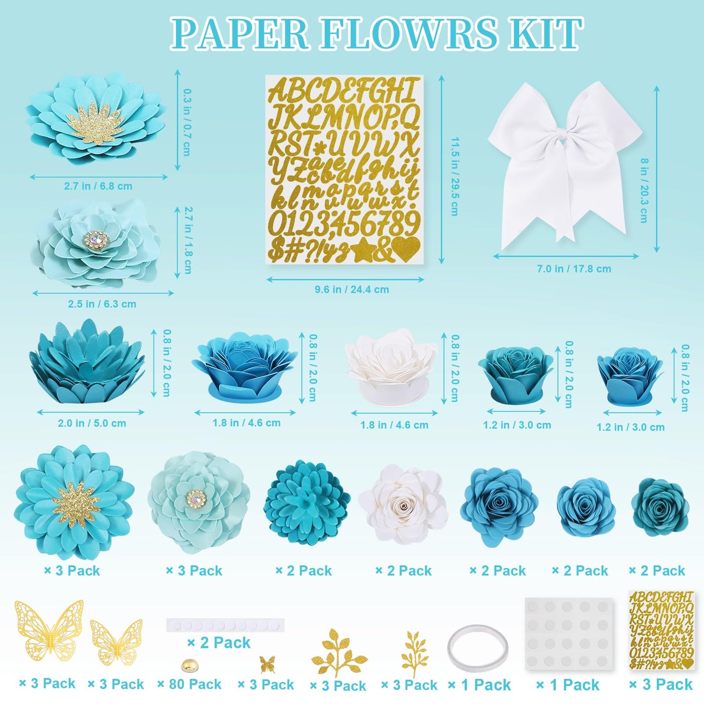 Mverse Graduation Cap Decorations Kit 2026-3D Paper Flowers & Gold Butterflies for Grad Cap Topper - DIY Flower Stickers, Glitter Letters & Pearls for Crafts & Shadow Box (Pink)