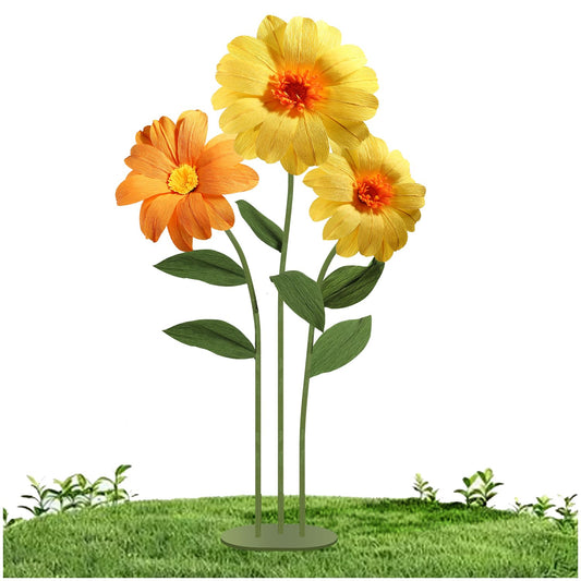 Poppy Paper Flowers (Gradient Orange )