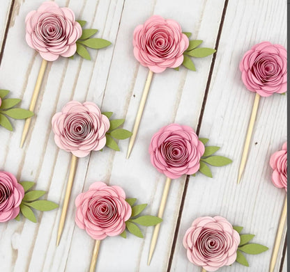 Mverse 3D Rolled Roses Paper Flowers Decorations for Custom Shadow Box Frame, Graduation Cap, Mini Artificial Crafts DIY Gift Décor for Mother Day (18 Pieces, Rose Red)