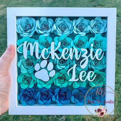 Mverse Blue Roses Artificial Flowers, Mini Paper Flower Crafts DIY Gift Decorations for Custom Shadow Box Frame, Graduation Cap, Cake Topper (18 Pieces, Blue)