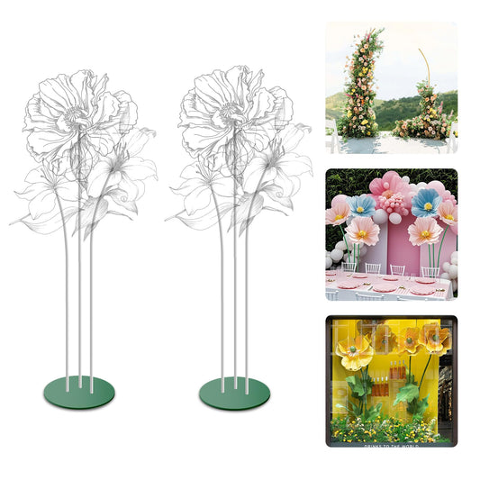 Giant Flower Stand Base and Stem(2 Set, 12.6 Inch)