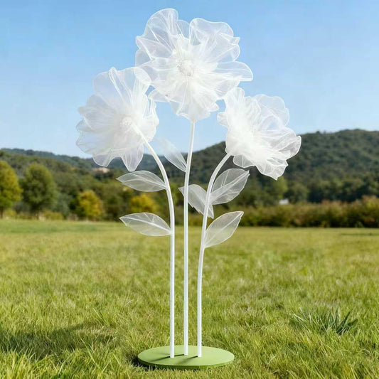 Organza Poppy Flowers (Off-white)