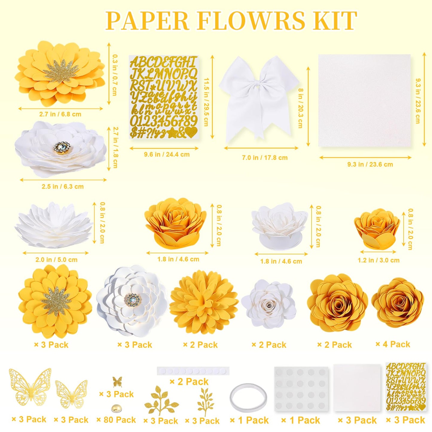 Mverse Graduation Cap Decorations Kit 2026-3D Paper Flowers & Gold Butterflies for Grad Cap Topper - DIY Flower Stickers, Glitter Letters & Pearls for Crafts & Shadow Box (Pink)