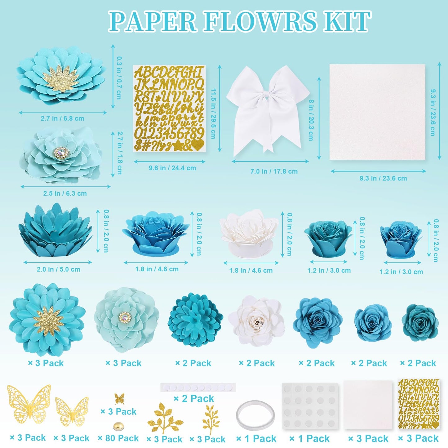 Mverse Graduation Cap Decorations Kit 2026-3D Paper Flowers & Gold Butterflies for Grad Cap Topper - DIY Flower Stickers, Glitter Letters & Pearls for Crafts & Shadow Box (Pink)