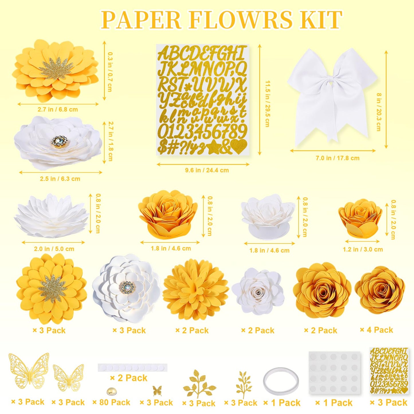 Mverse Graduation Cap Decorations Kit 2026-3D Paper Flowers & Gold Butterflies for Grad Cap Topper - DIY Flower Stickers, Glitter Letters & Pearls for Crafts & Shadow Box (Pink)