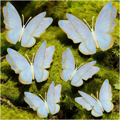 Mverse 3D Butterfly Wall Decor - Gold Paper Butterflies Sticker for Balloon Arch Garland & Cake Topper - Removable Mural Decals for Baby Shower, Wedding, Nursery & Girls Room Decoration (Pink)