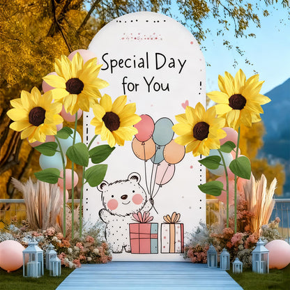 Mverse Giant Standing Flowers with Heavy Duty Base, 5-7ft Life Size Artificial Paper Dasiy Decorations for Wedding Backdrop, Nursery Wall Decor & Luxury Party Photo Booth Props (White)