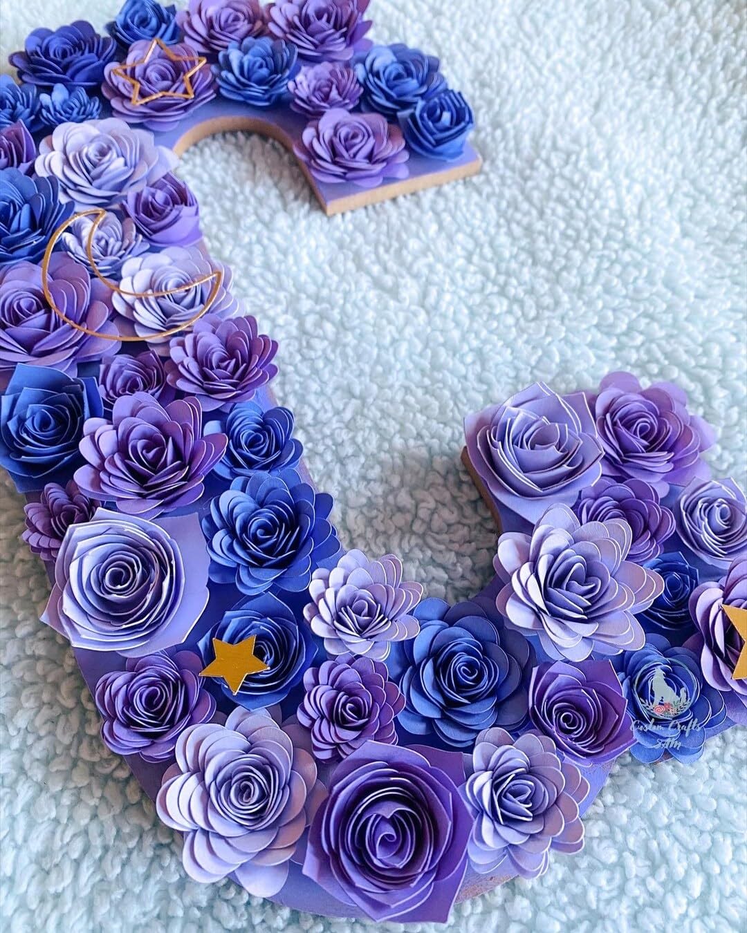 Mverse 18 Purple Roses Artificial Flowers, Forever Rose Paper Flower Gift Décor Cupcake Topper (Light Purple)