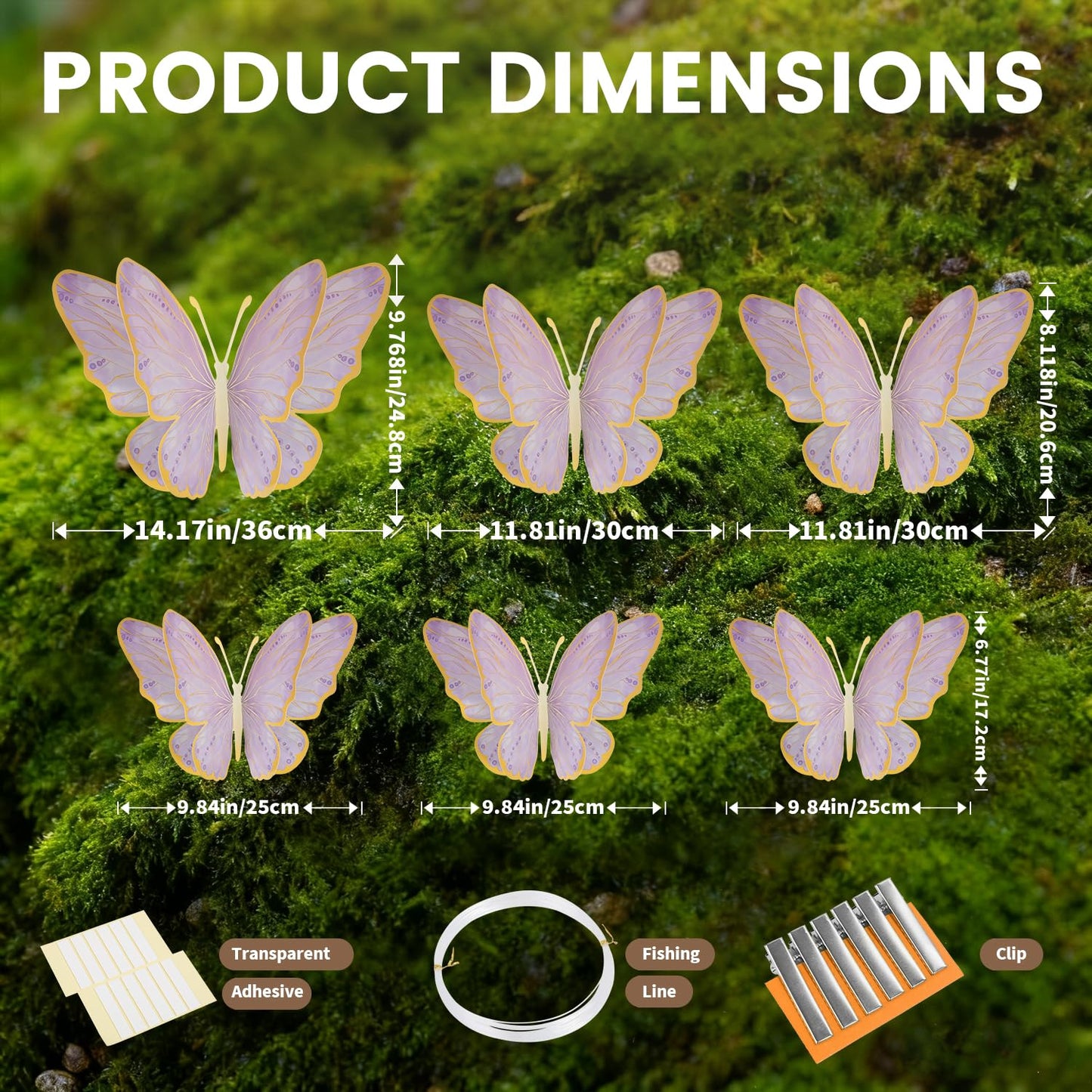 Mverse 3D Butterfly Wall Decor - Gold Paper Butterflies Sticker for Balloon Arch Garland & Cake Topper - Removable Mural Decals for Baby Shower, Wedding, Nursery & Girls Room Decoration (Pink)