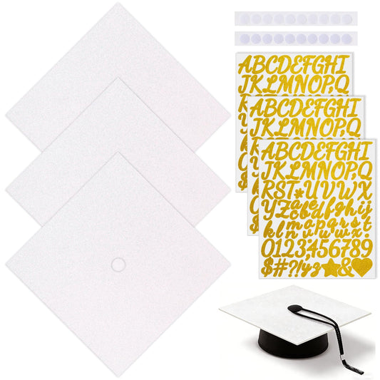 Glitter Cardstock with Gold Letter Stickers