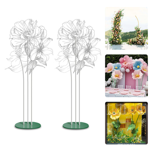 Giant Flower Stand Base and Stem(2 Set, 16.5 Inch)